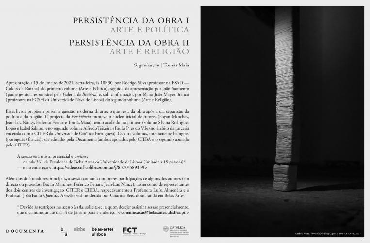 Invitation to the Presentation of the two volumes of the book “Persistence of the work”
